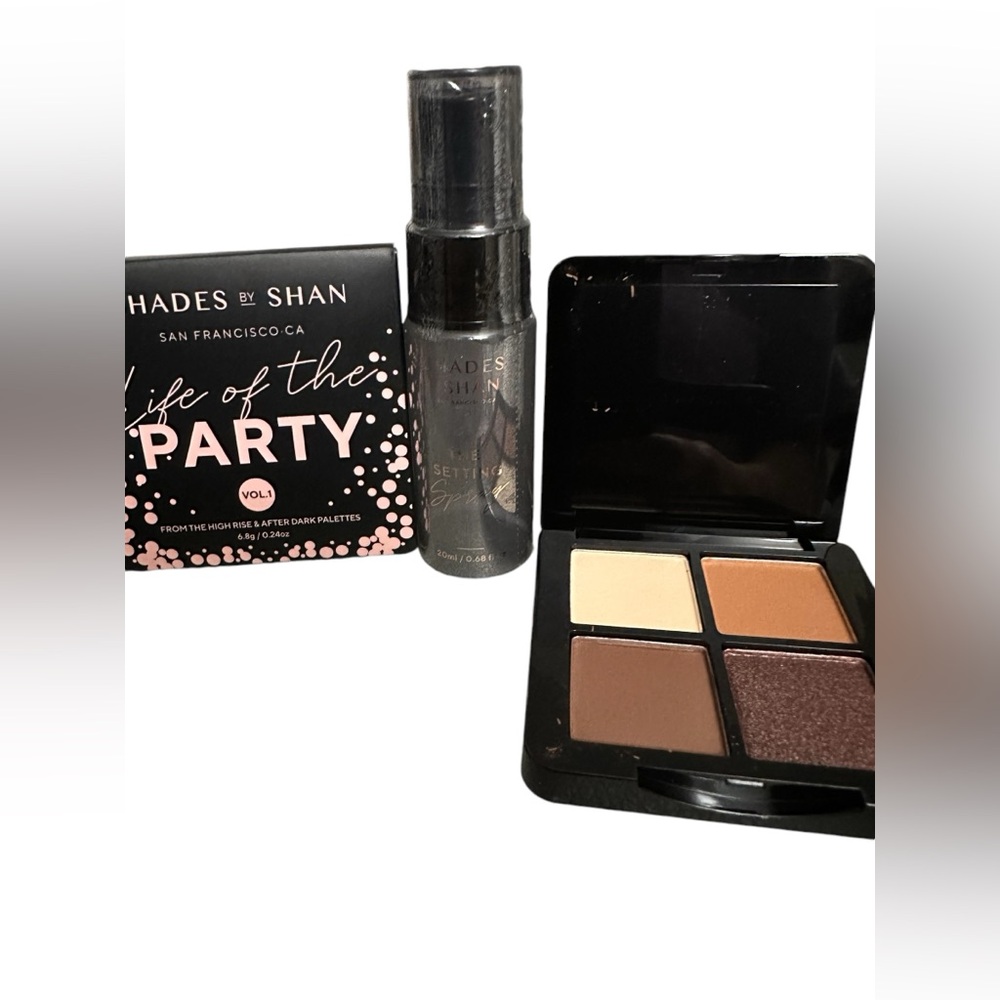 Shades by Shan Eyeshadow Quad Palette Vol. 1 Bundle w/ Setting Spray 20ml NEW